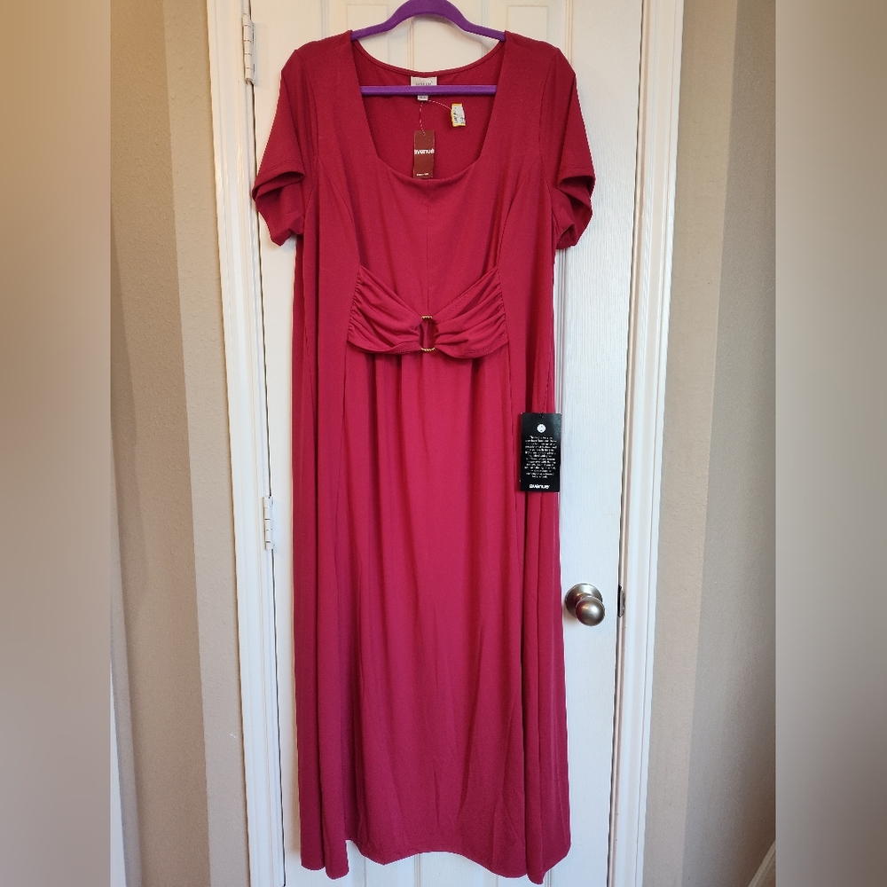 Avenue Pink Ruched Front Maxi Dress